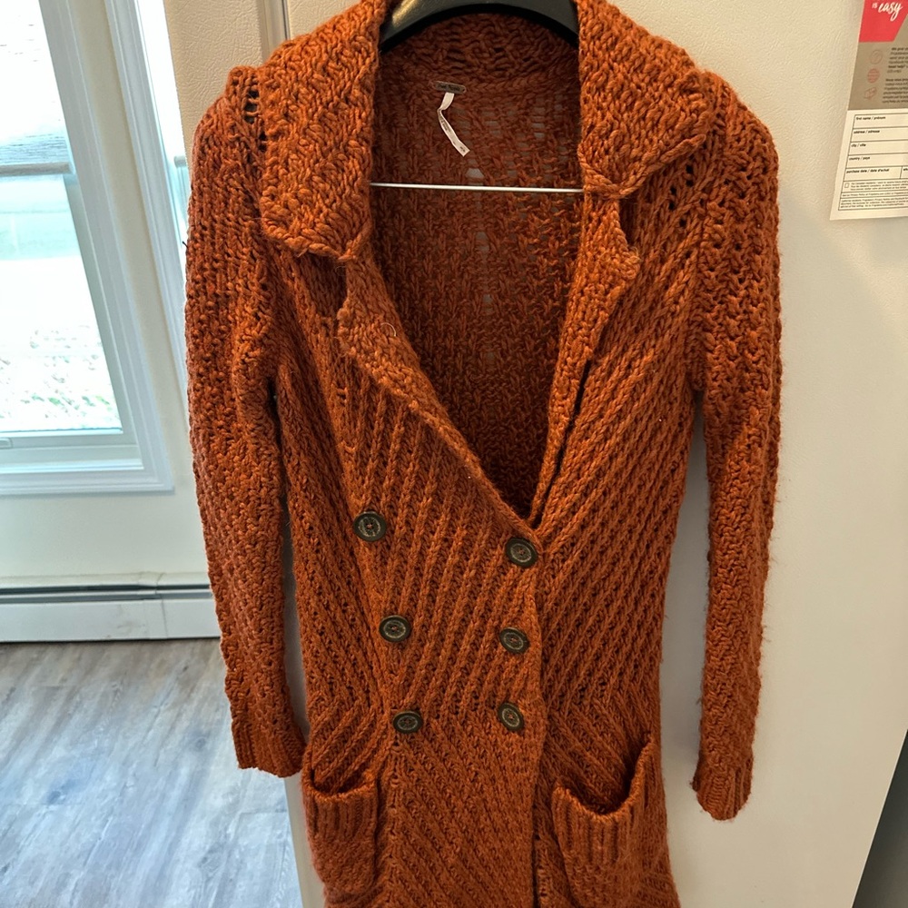 Free People Chunky Knit Long Cardigan